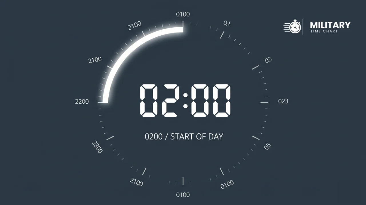 0200 Military Time 1 0200 military time showing in the middle of a 24-hour clock