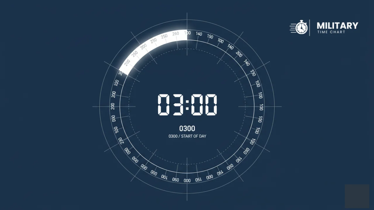 0300 Military Time 1 0300 military time showing in the middle of a 24-hour clock