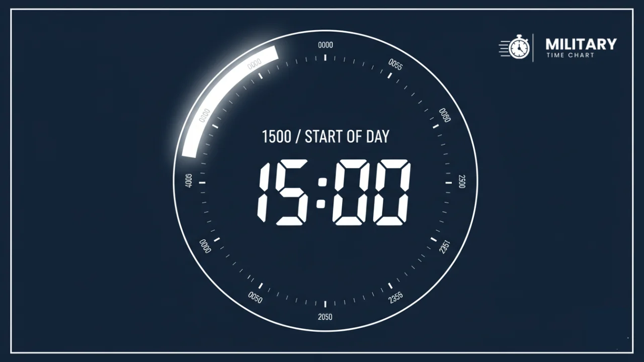 1500 military time showing in the middle of a 24-hour clock