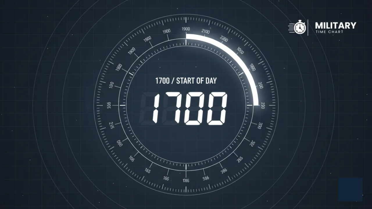 1700 military time showing in the middle of a 24-hour clock