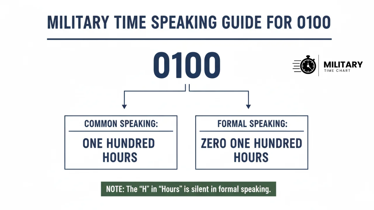 how to pronounce 0100 in military time infographic