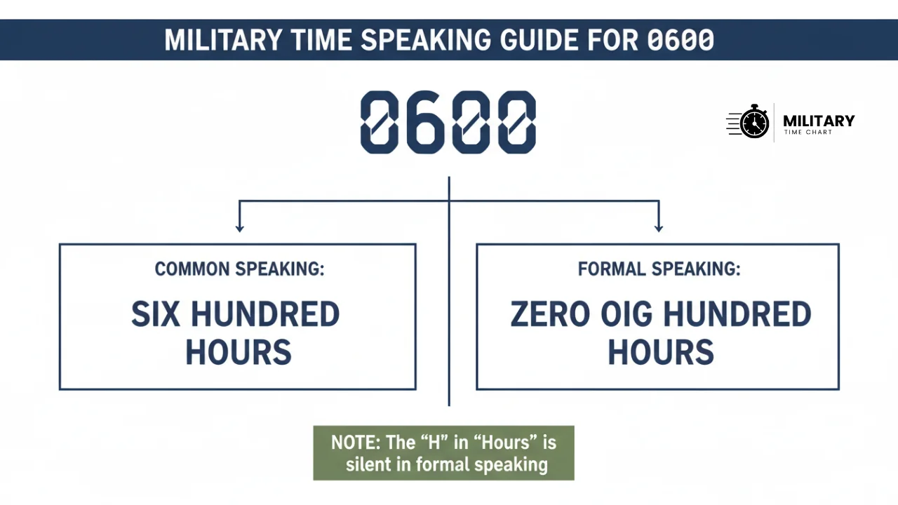 how to pronounce 0600 in military time infographic