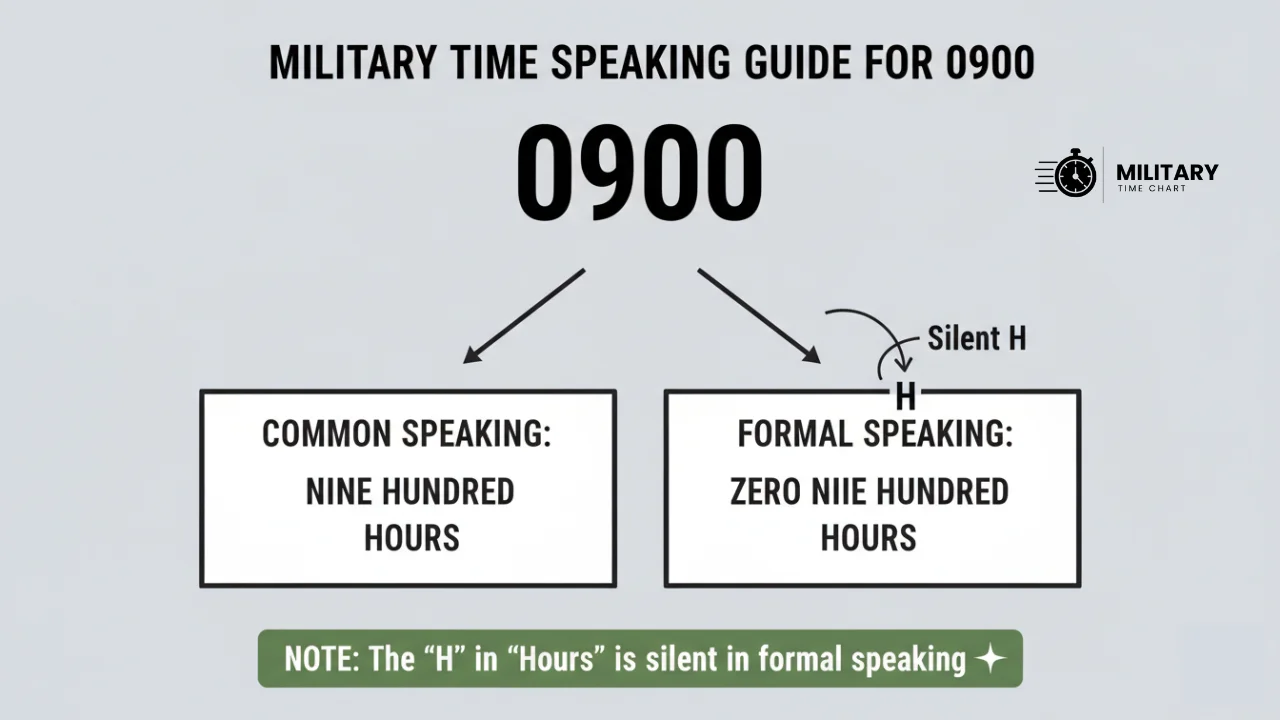 how to pronounce 0900 in military time infographic